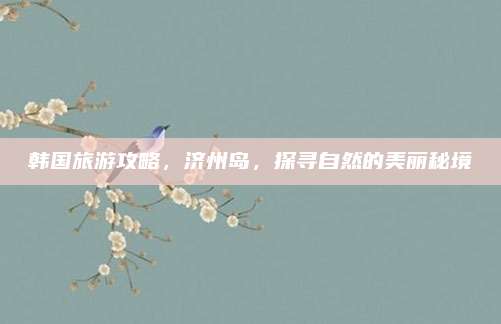 韩国旅游攻略,济州岛,探寻自然的美丽秘境