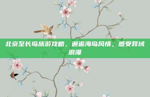 北京至长岛旅游攻略,邂逅海岛风情,感受异域浪漫