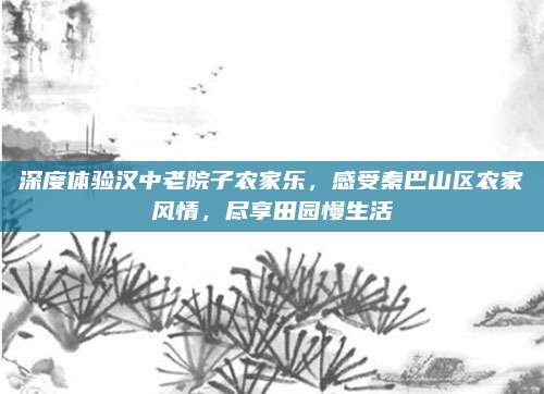 深度体验汉中老院子农家乐，感受秦巴山区农家风情，尽享田园慢生活