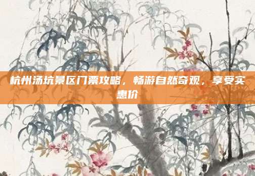 杭州汤坑景区门票攻略，畅游自然奇观，享受实惠价