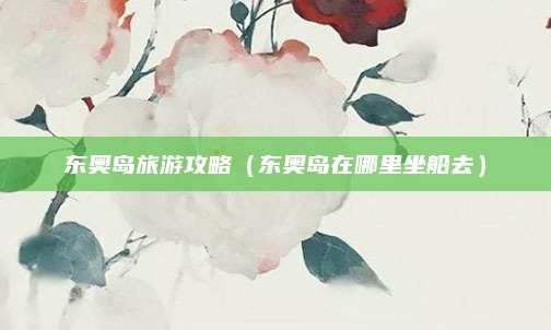 东奥岛旅游攻略(东奥岛在哪里坐船去)