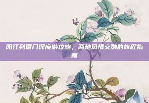 阳江到厦门深度游攻略,两地风情交融的旅程指南