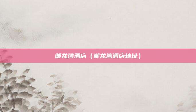 御龙湾酒店(御龙湾酒店地址)