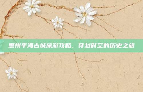 惠州平海古城旅游攻略,穿越时空的历史之旅