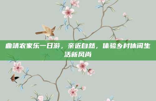 曲靖农家乐一日游,亲近自然,体验乡村休闲生活新风尚