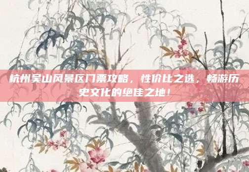 杭州吴山风景区门票攻略,性价比之选,畅游历史文化的绝佳之地!