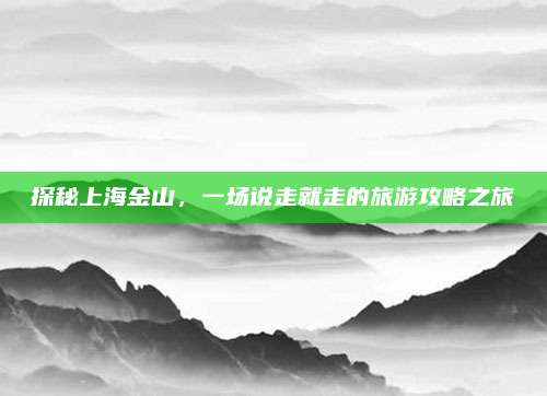 探秘上海金山，一场说走就走的旅游攻略之旅