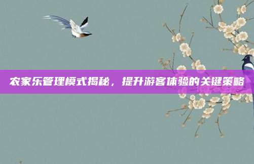 农家乐管理模式揭秘，提升游客体验的关键策略