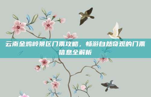 云南金鸡岭景区门票攻略，畅游自然奇观的门票信息全解析