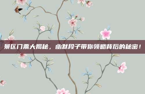 景区门票大揭秘,幽默段子带你领略背后的秘密!