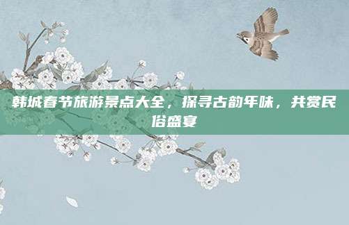 韩城春节旅游景点大全，探寻古韵年味，共赏民俗盛宴