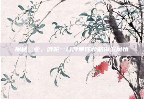 探秘三亚,游轮一日游带你领略海滨风情
