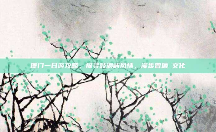 厦门一日游攻略，探寻鼓浪屿风情，漫步曾厝垵文化