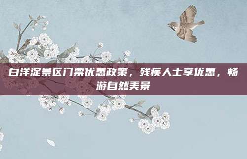 白洋淀景区门票优惠政策,残疾人士享优惠,畅游自然美景