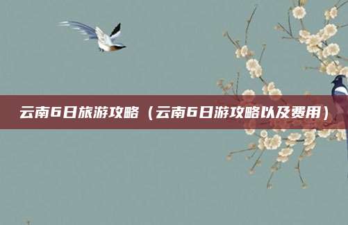 云南6日旅游攻略(云南6日游攻略以及费用)