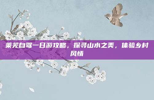 莱芜自驾一日游攻略,探寻山水之美,体验乡村风情