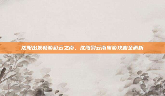 沈阳出发畅游彩云之南,沈阳到云南旅游攻略全解析