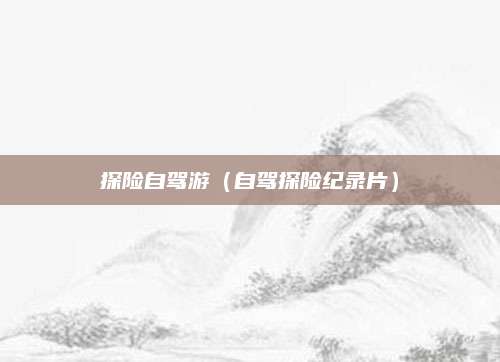 探险自驾游（自驾探险纪录片）