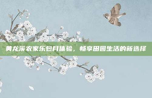 黄龙溪农家乐包月体验,畅享田园生活的新选择