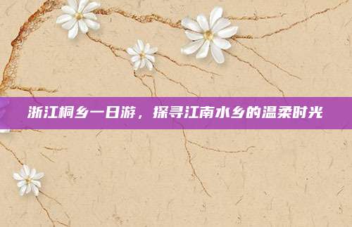 浙江桐乡一日游，探寻江南水乡的温柔时光