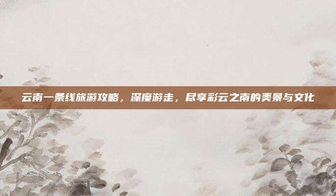 云南一条线旅游攻略,深度游走,尽享彩云之南的美景与文化