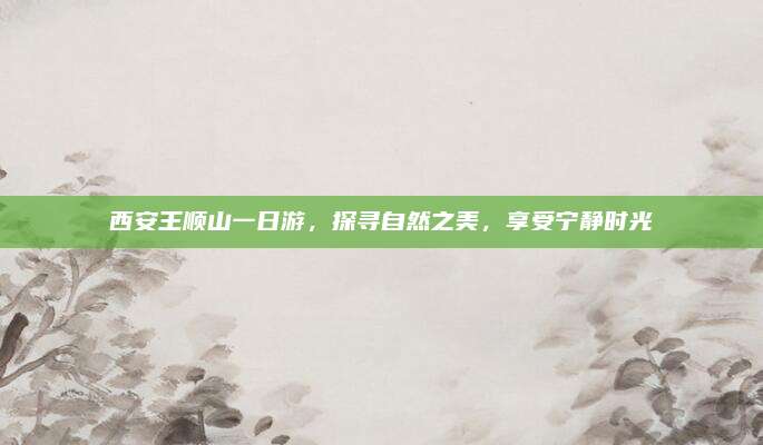西安王顺山一日游,探寻自然之美,享受宁静时光