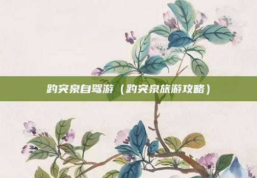 趵突泉自驾游(趵突泉旅游攻略)