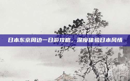 日本东京周边一日游攻略,深度体验日本风情