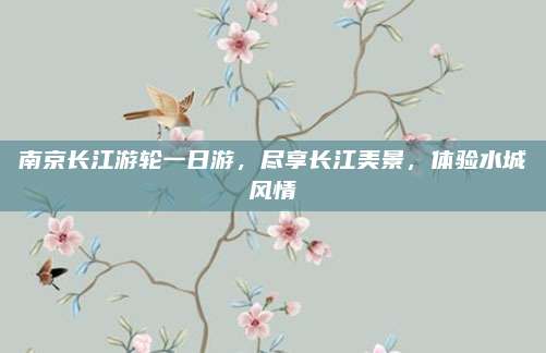南京长江游轮一日游,尽享长江美景,体验水城风情
