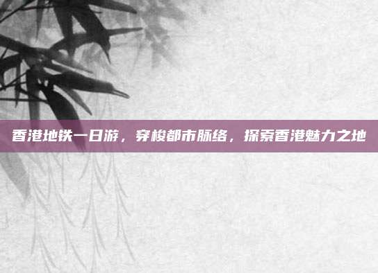 香港地铁一日游,穿梭都市脉络,探索香港魅力之地