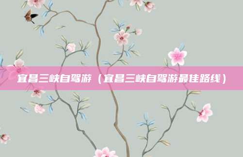 宜昌三峡自驾游（宜昌三峡自驾游最佳路线）