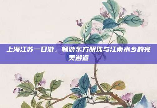 上海江苏一日游,畅游东方明珠与江南水乡的完美邂逅
