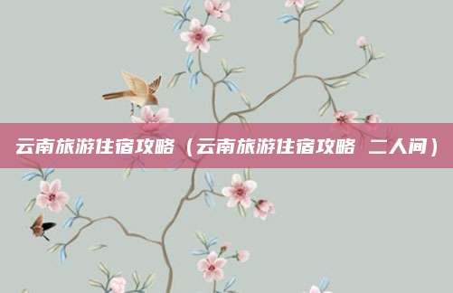 云南旅游住宿攻略（云南旅游住宿攻略 二人间）