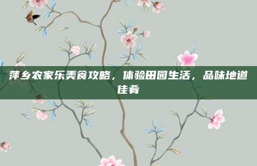 萍乡农家乐美食攻略，体验田园生活，品味地道佳肴