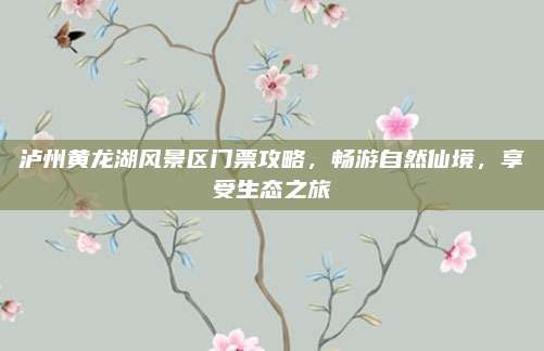 泸州黄龙湖风景区门票攻略,畅游自然仙境,享受生态之旅