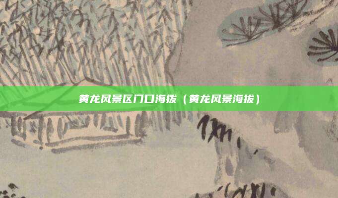 黄龙风景区门口海拨(黄龙风景海拔)