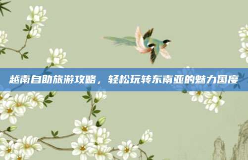 越南自助旅游攻略,轻松玩转东南亚的魅力国度