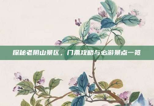 探秘老阴山景区,门票攻略与必游景点一览