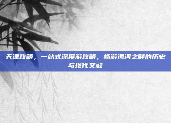 天津攻略，一站式深度游攻略，畅游海河之畔的历史与现代交融