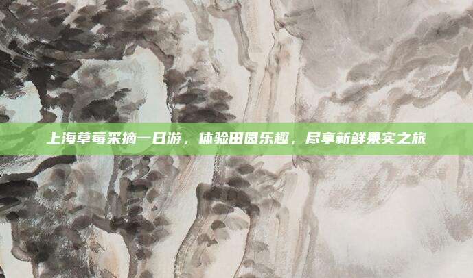 上海草莓采摘一日游,体验田园乐趣,尽享新鲜果实之旅