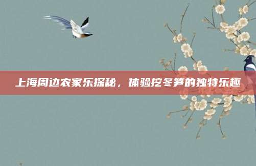 上海周边农家乐探秘，体验挖冬笋的独特乐趣
