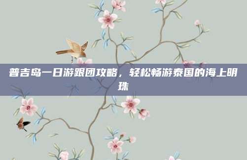 普吉岛一日游跟团攻略,轻松畅游泰国的海上明珠