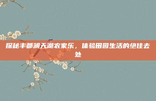 探秘丰都澜天湖农家乐,体验田园生活的绝佳去处