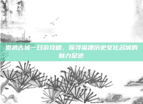 崇武古城一日游攻略,探寻福建历史文化名城的魅力足迹