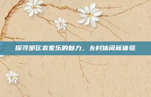 探寻邹区农家乐的魅力，乡村休闲新体验