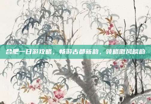 合肥一日游攻略,畅游古都新韵,领略徽风皖韵