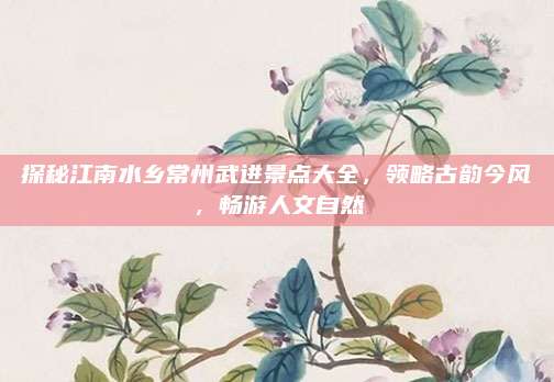 探秘江南水乡常州武进景点大全，领略古韵今风，畅游人文自然