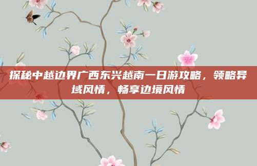 探秘中越边界广西东兴越南一日游攻略,领略异域风情,畅享边境风情