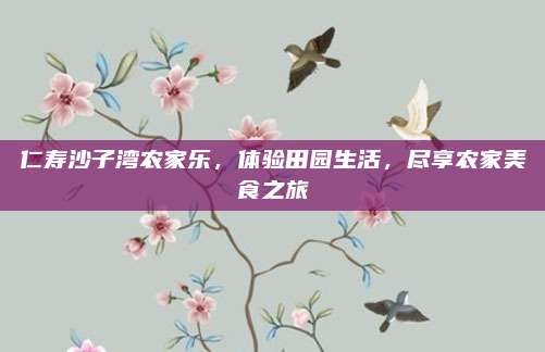 仁寿沙子湾农家乐，体验田园生活，尽享农家美食之旅