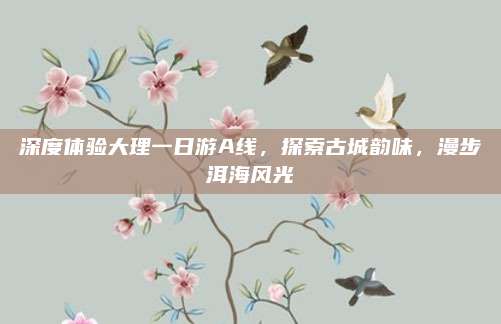 深度体验大理一日游A线，探索古城韵味，漫步洱海风光